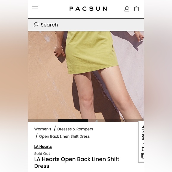 🆕 NWT - PACSUN LA HEARTS OPEN BACK LINEN SHIFT DRESS - Sold out online! - Picture 7 of 7